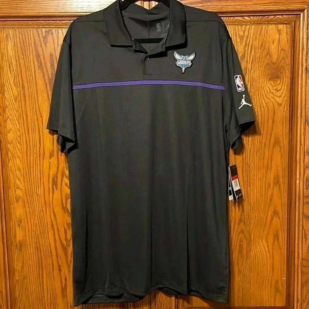 Nike Dri-Fit Polo Short Sleeve NBA Charlotte Hornets size Large Tall